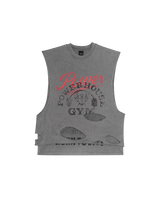 LÝFT × Power House Gym Layered Vintage Tanktop - D.Grey