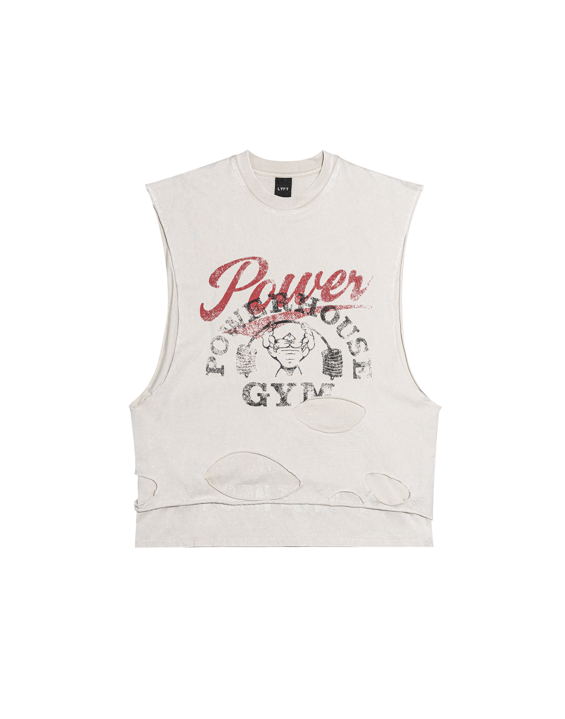 新品 LYFT GOLD'S GYM ヴィンテージタンクトップ アイボリー S LÝFT × Power House Gym Layered Vintage Tanktop - Ivory