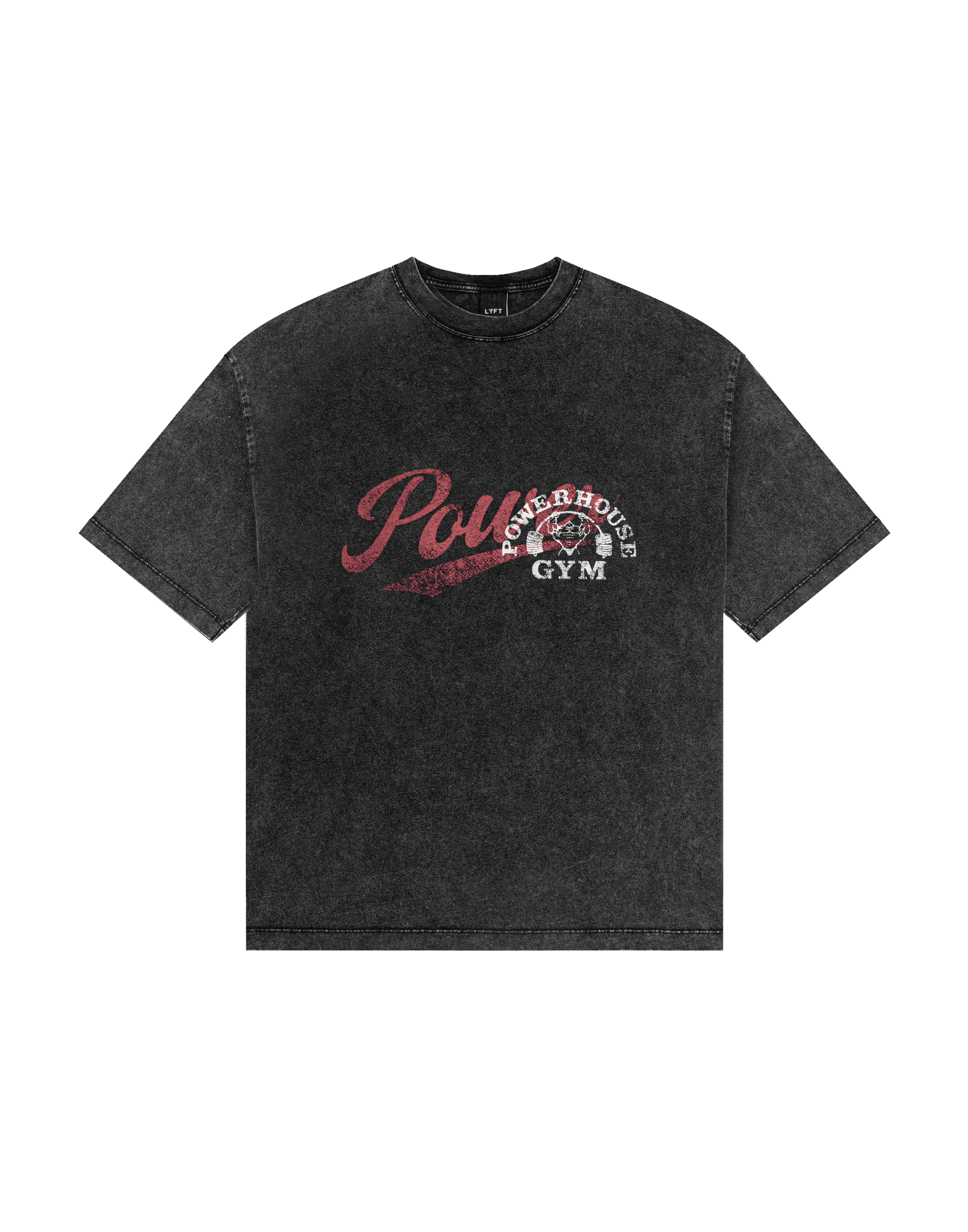 LÝFT × Power House Gym Vintage Big T-Shirt - Black