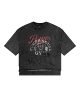 LÝFT × Power House Gym Layered Vintage Cropped T-Shirt - Black