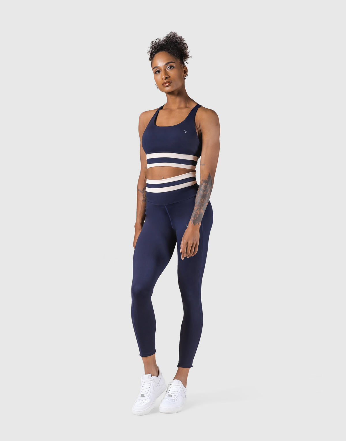 Stripe Cross Strap Bratop - Navy