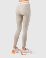 Stripe High Rise Leggings - Beige