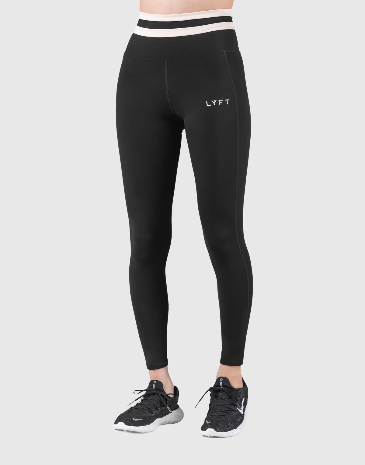 Stripe High Rise Leggings - Black