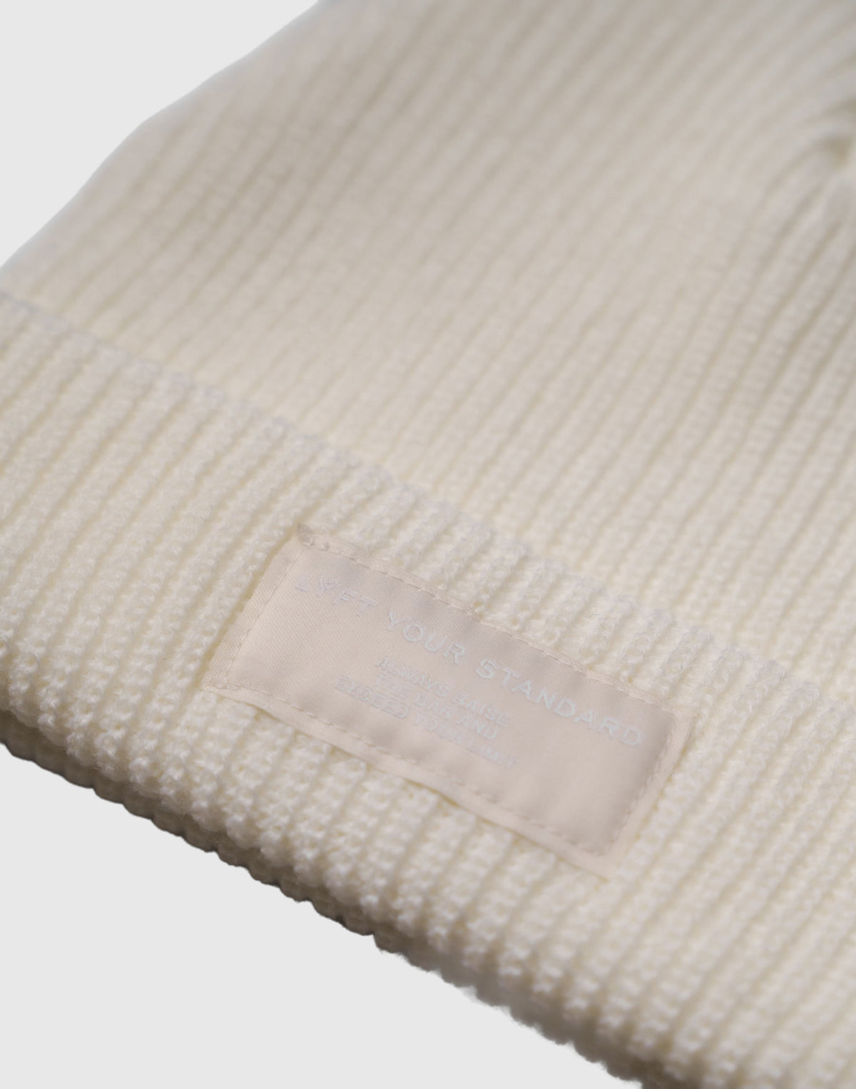 Woven Label Knit Cap - White
