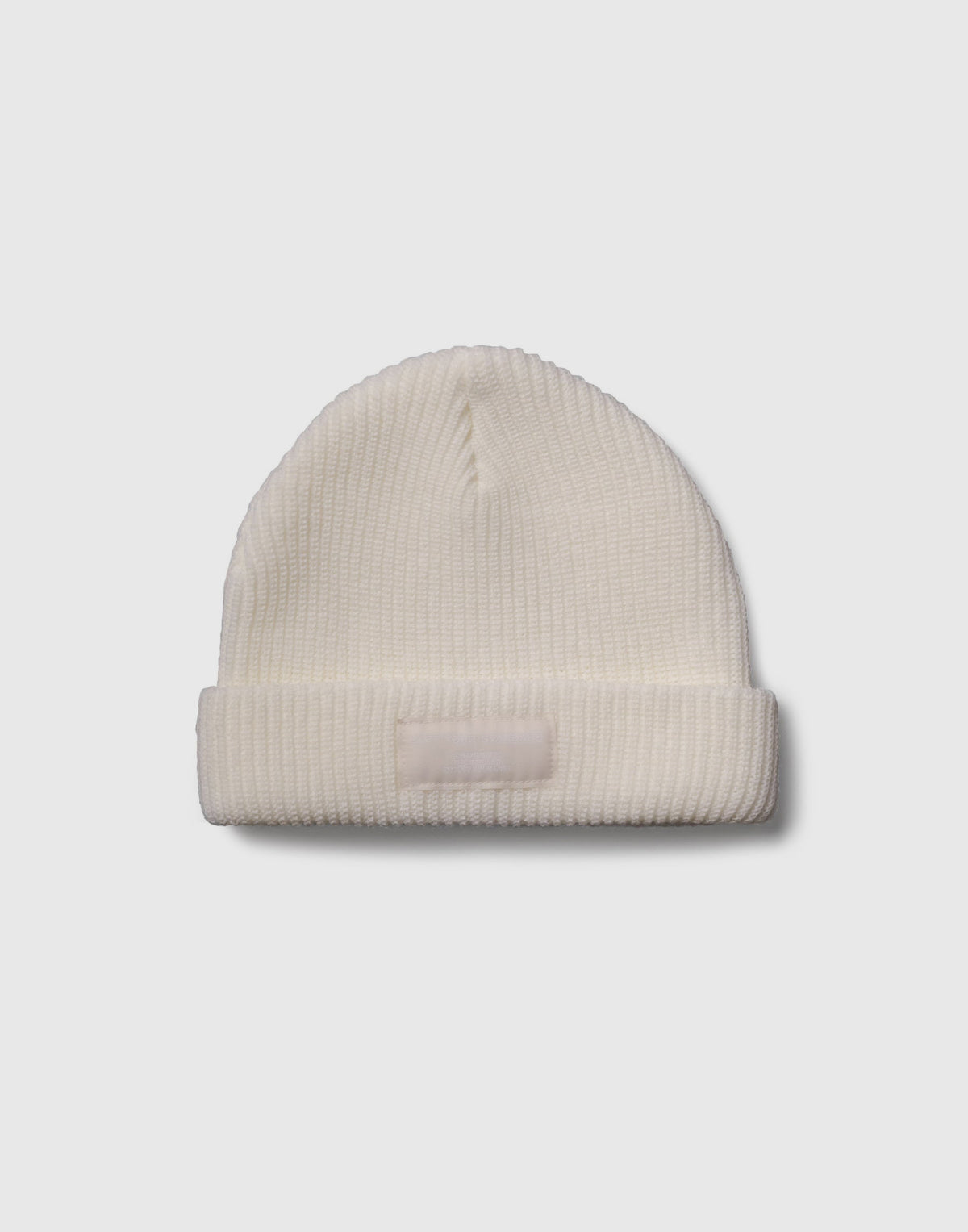 Woven Label Knit Cap - White
