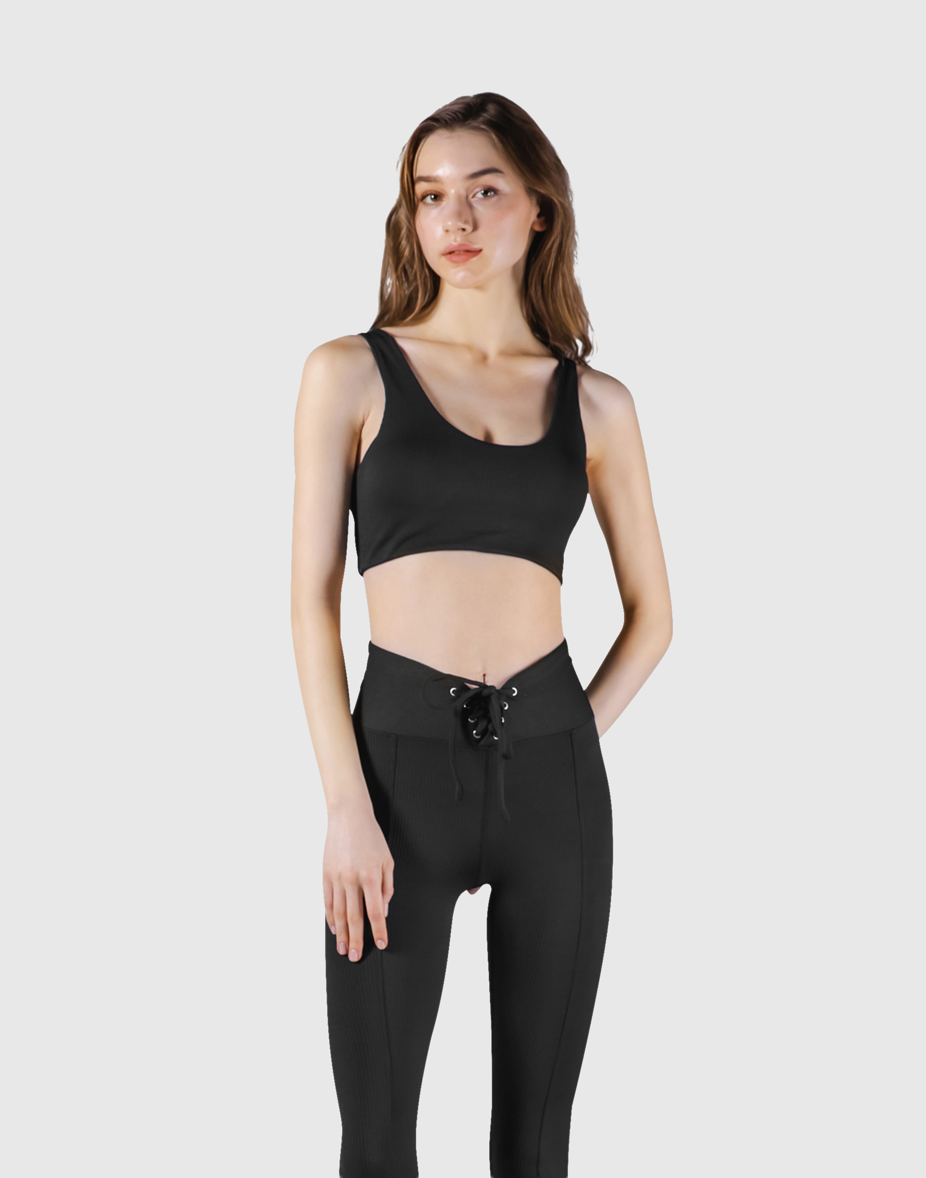 Ribbed Back Label Bratop - Black – LÝFT