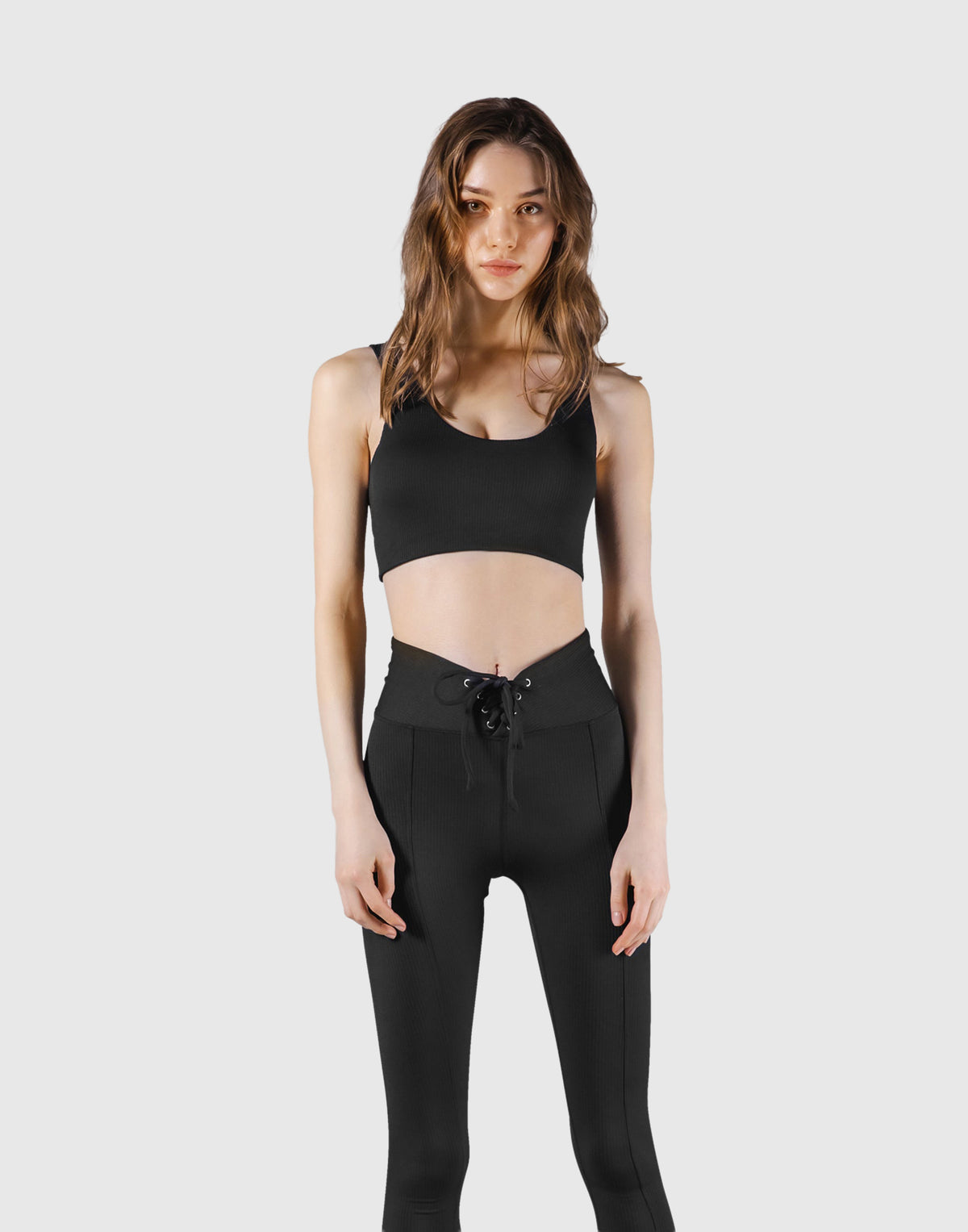 Ribbed Back Label Bratop - Black