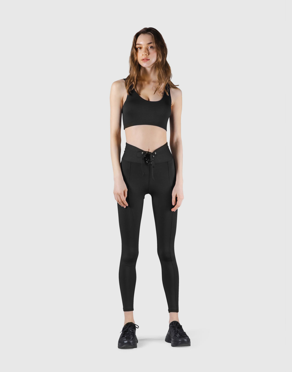 Ribbed Back Label Bratop - Black