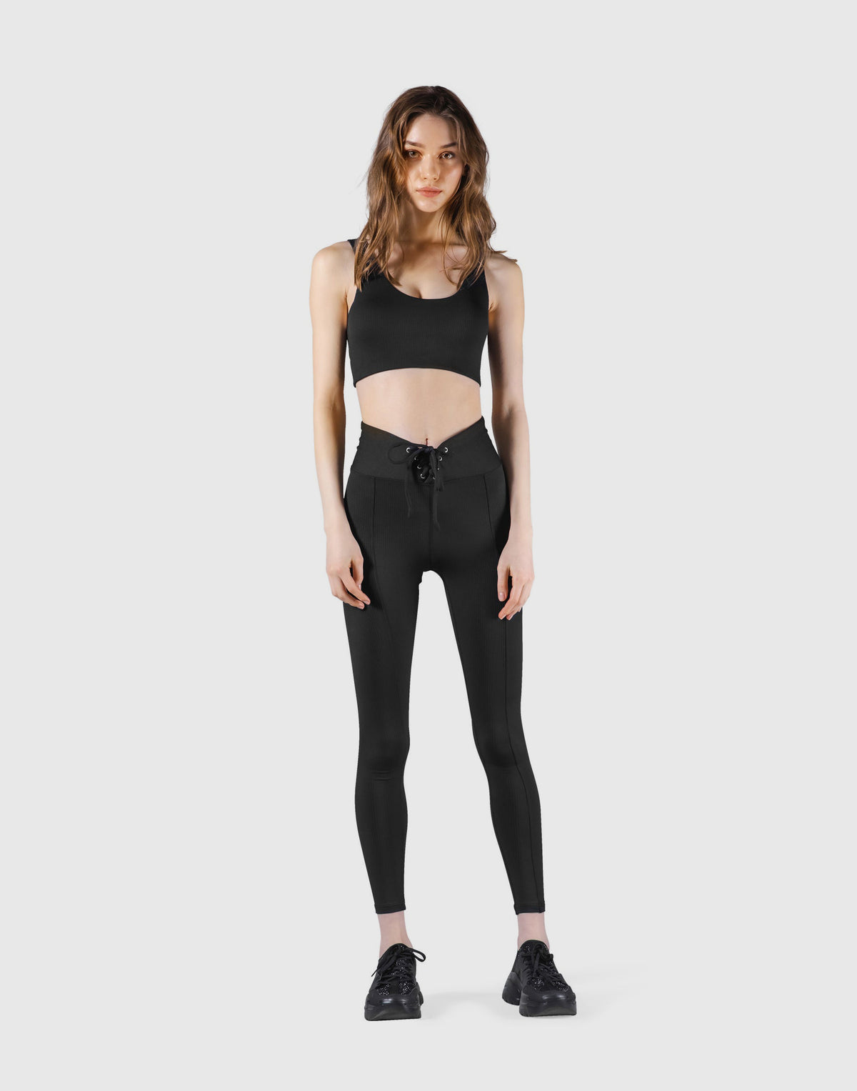 Ribbed Back Label Bratop - Black