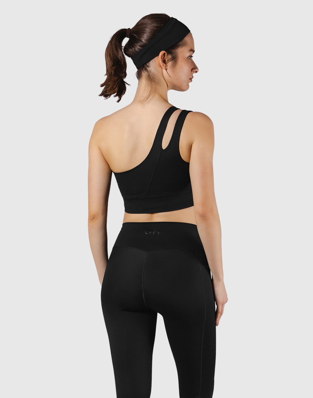 Cutout One Shoulder Bratop - Black