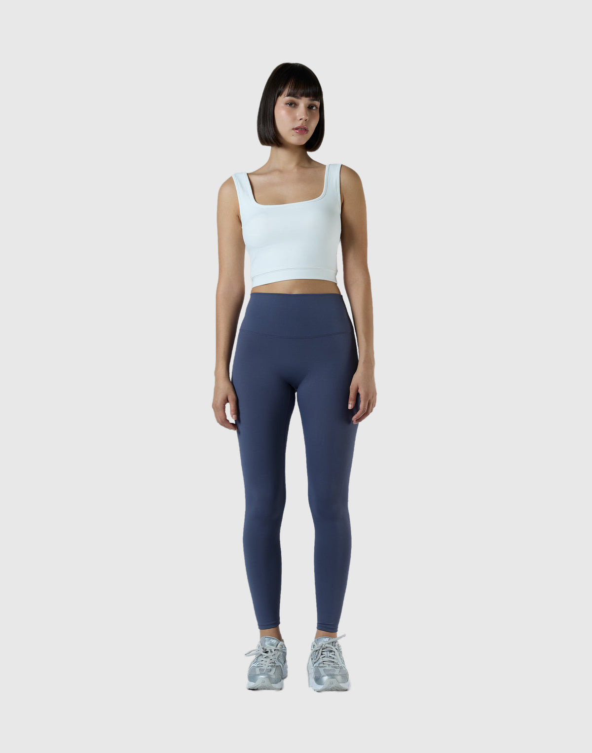 Square Neck Sports Bratop - White