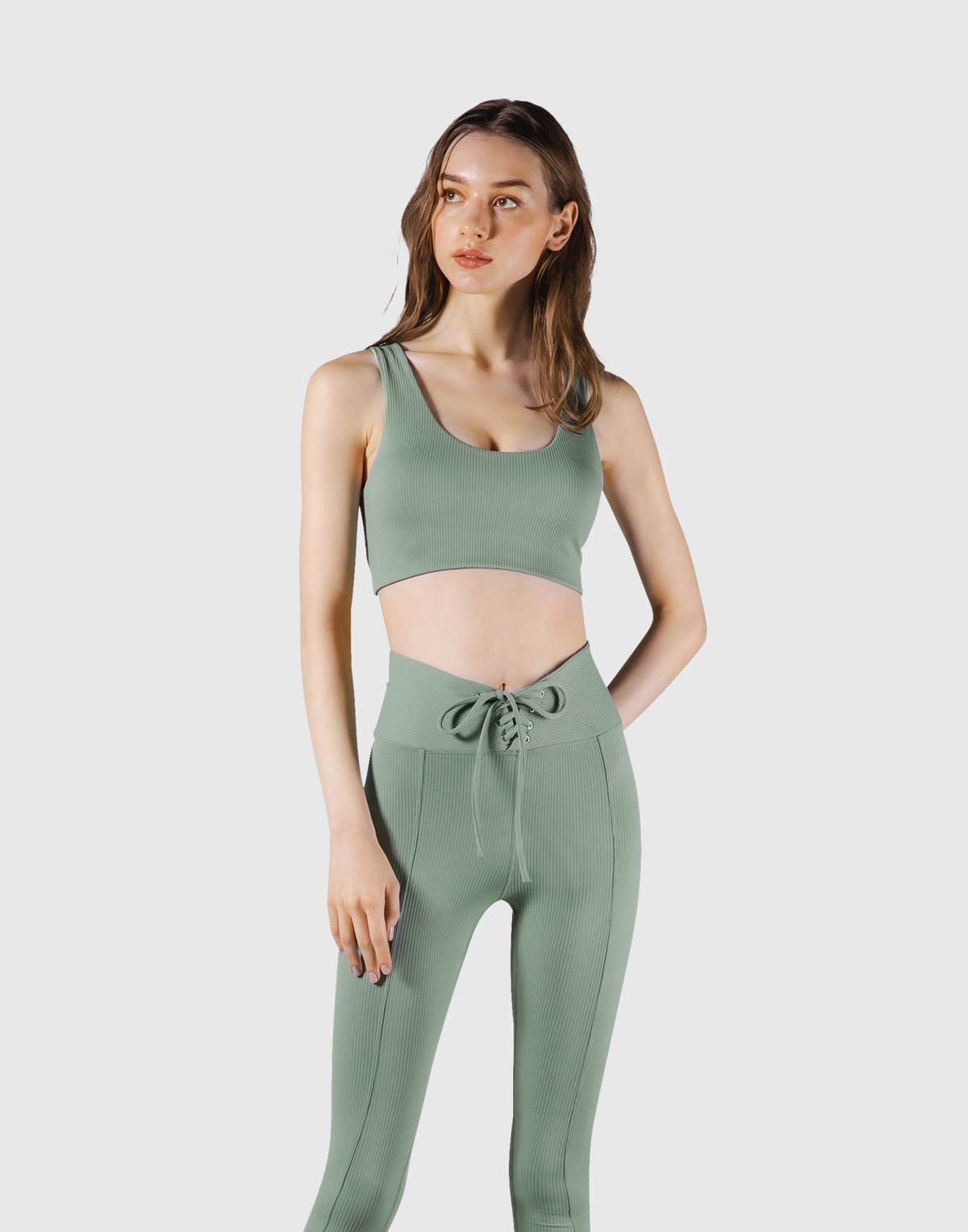 Ribbed Back Label Bratop - Melty Green