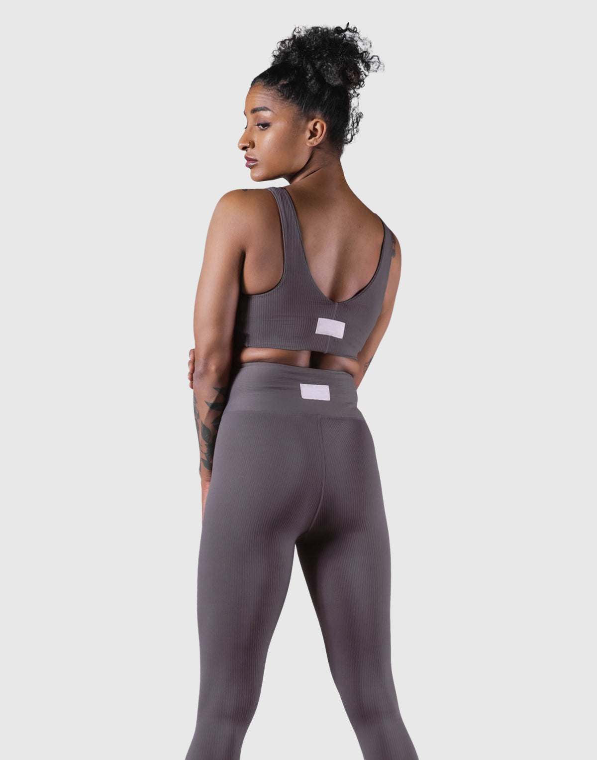 Ribbed Back Label Bratop - Ash Grey