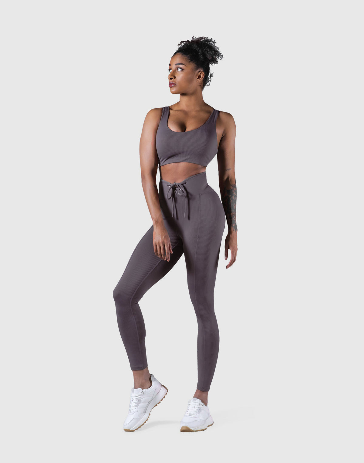 Ribbed Back Label Bratop - Ash Grey