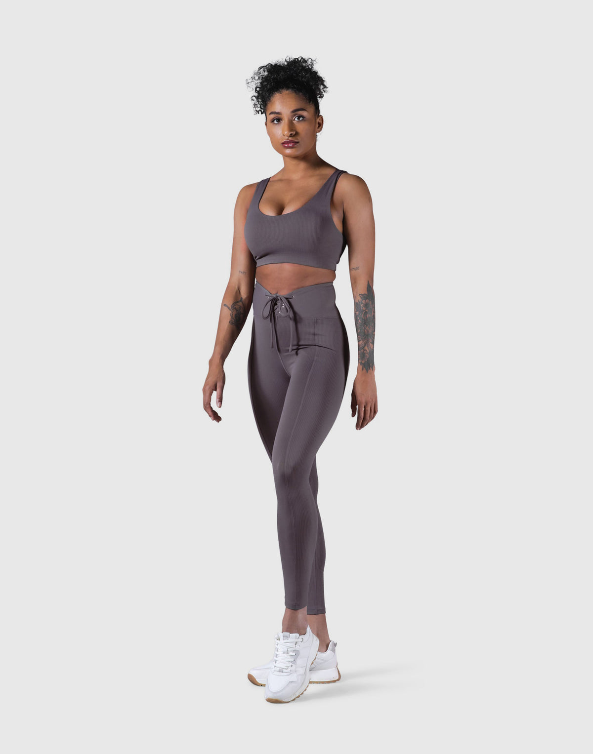 Ribbed Back Label Bratop - Ash Grey