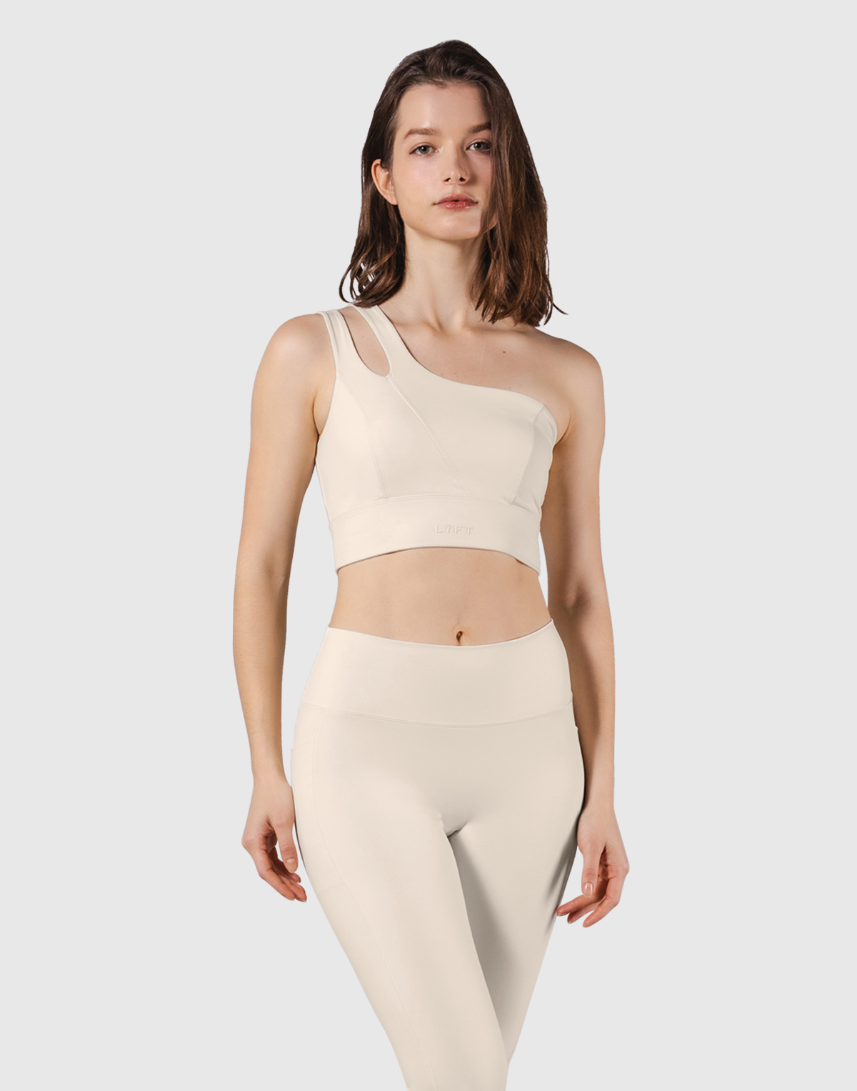 Cutout One Shoulder Bratop - Ivory