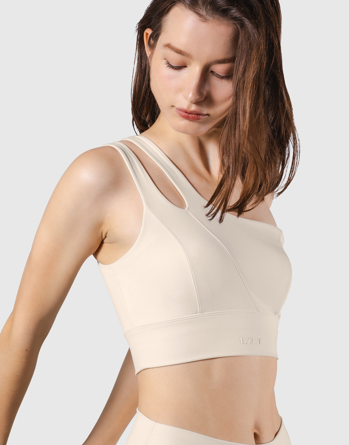 Cutout One Shoulder Bratop - Ivory