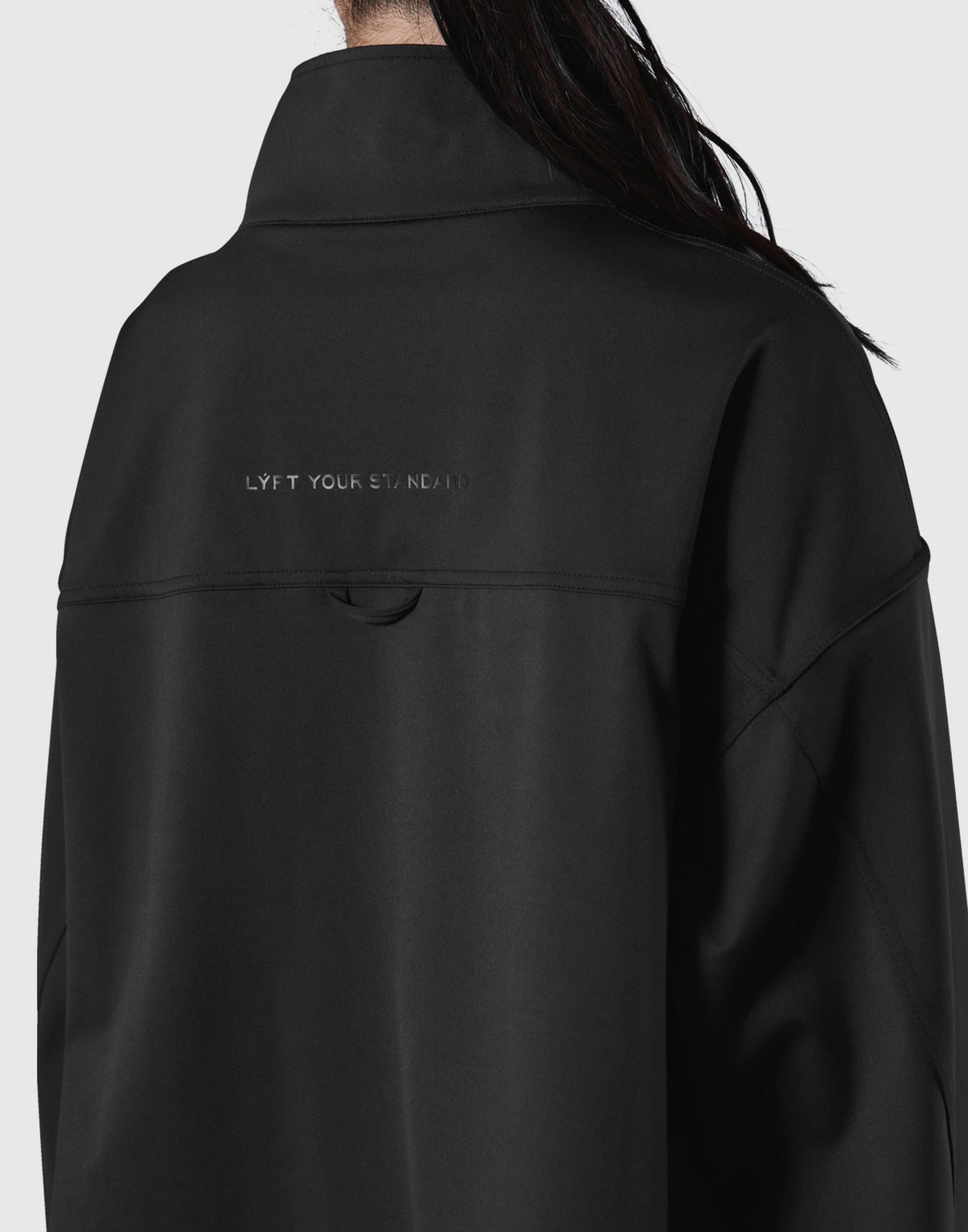 2Way Stretch Half Zip Pocket Jacket - Black