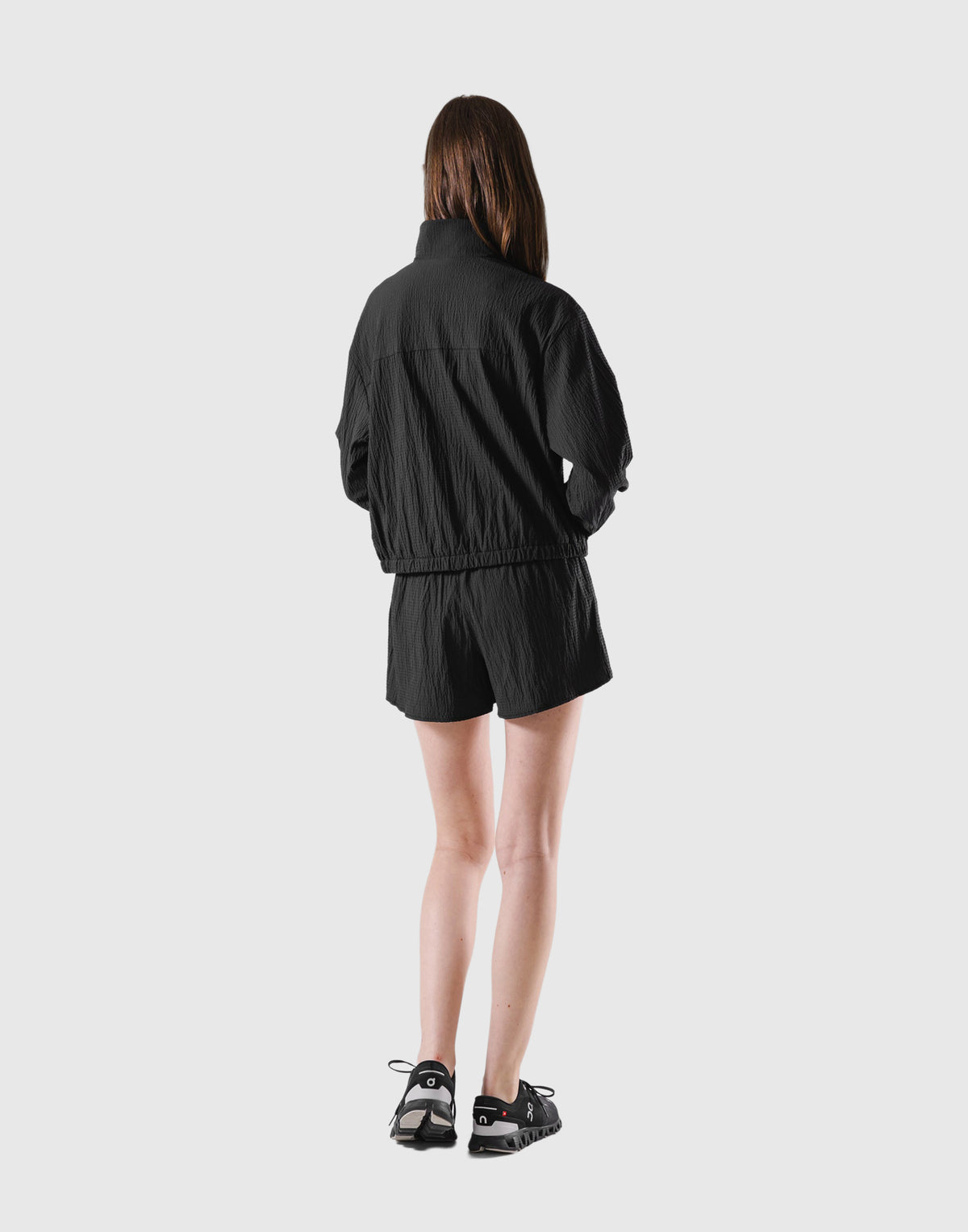 Embossed Nylon Windbreaker - Black