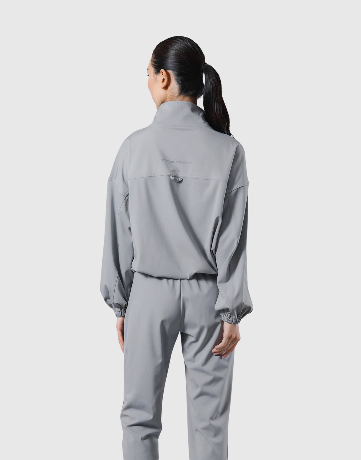 2Way Stretch Half Zip Pocket Jacket - Grey