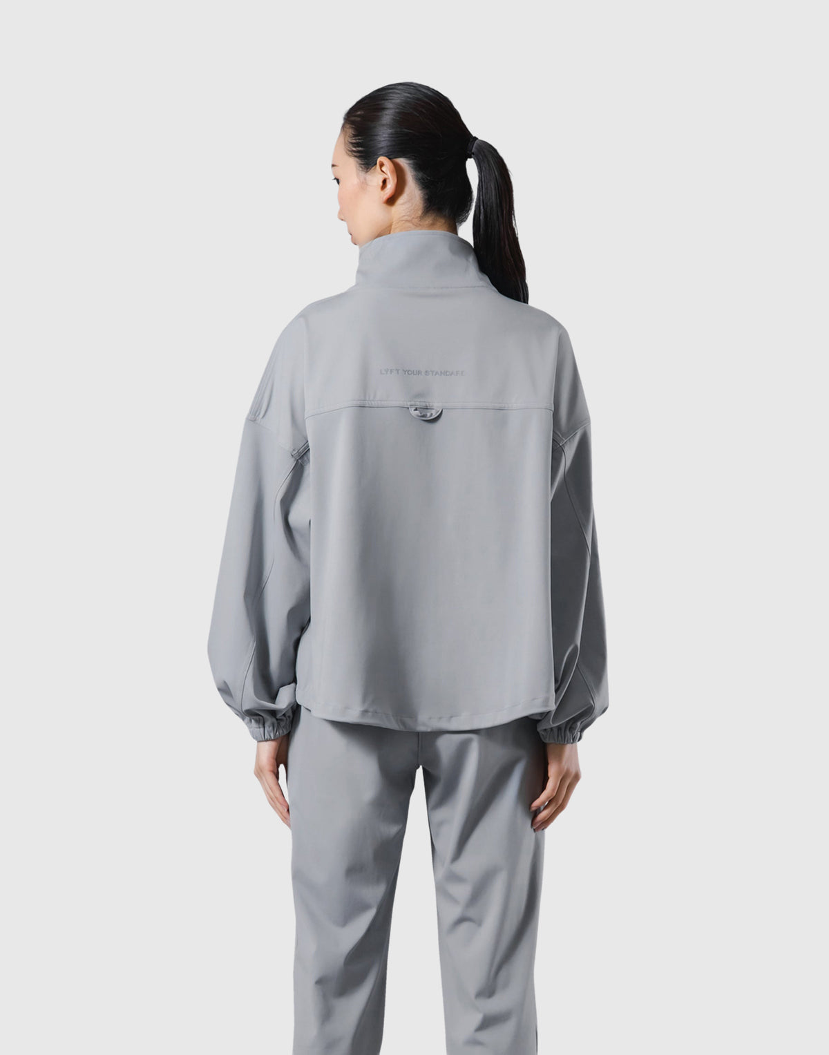 2Way Stretch Half Zip Pocket Jacket - Grey