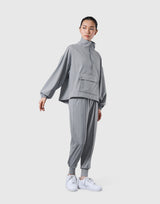 2Way Stretch Half Zip Pocket Jacket - Grey