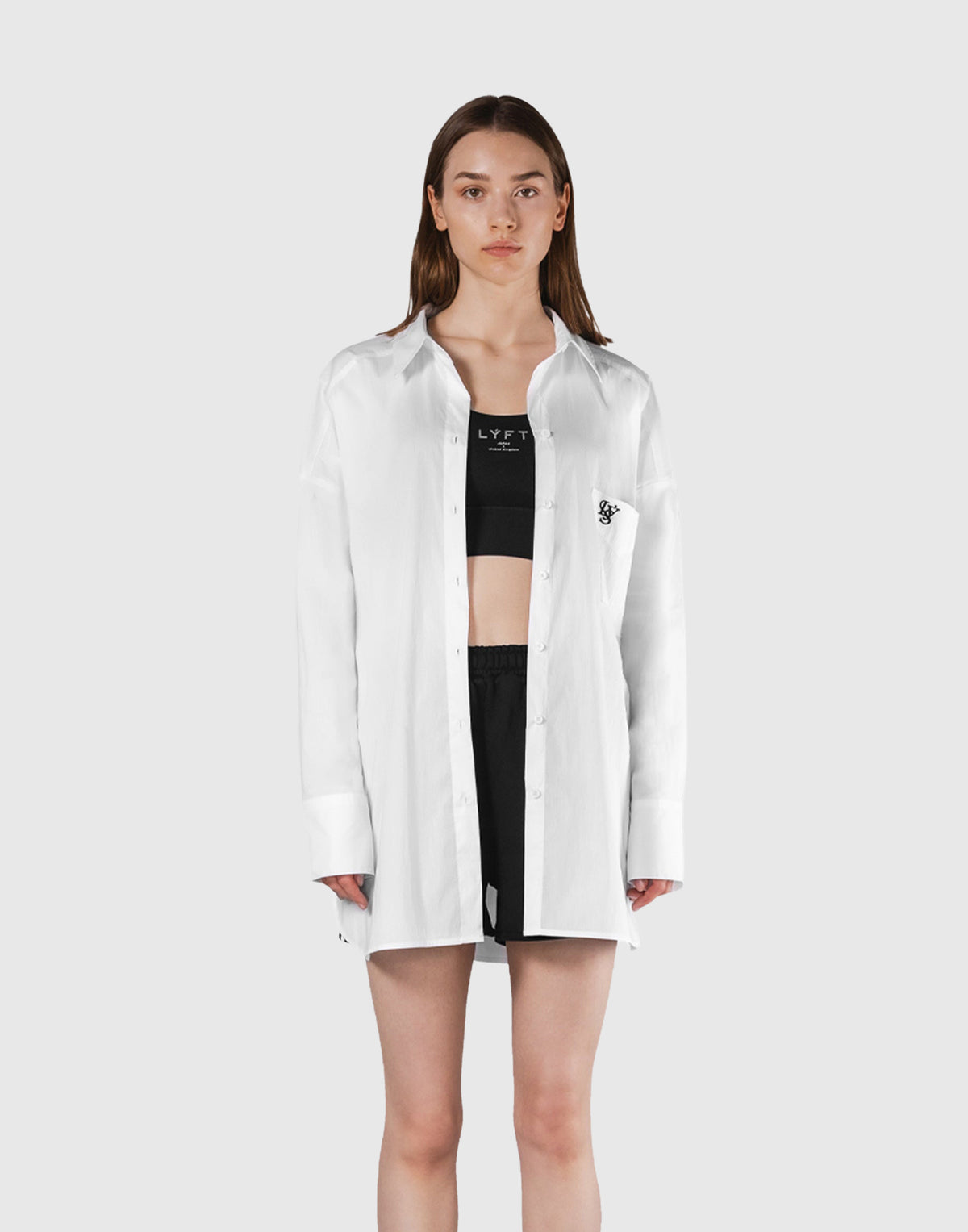 Side Slit Oversize Shirt - White