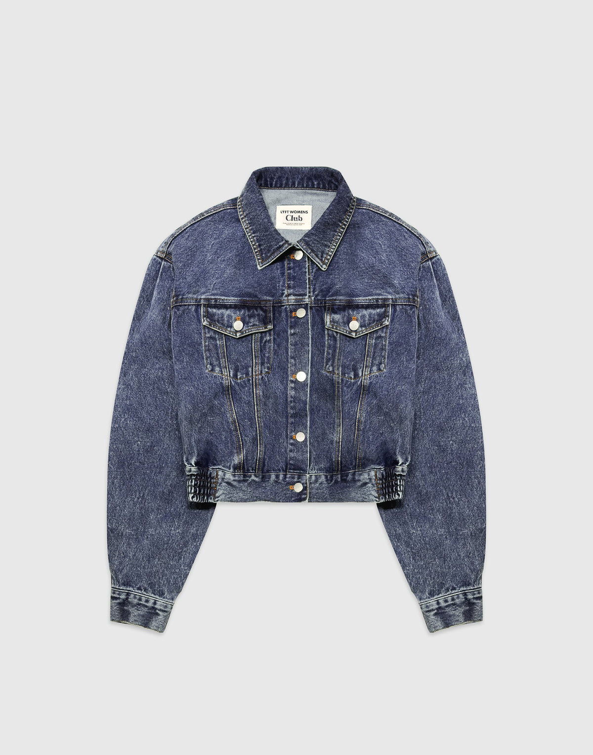 Back Gather Denim Jacket - Blue
