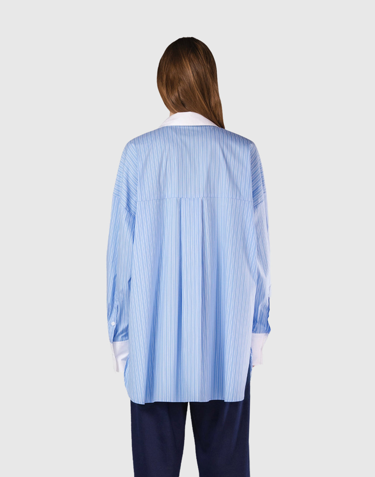 Side Slit Oversize Shirt - L.Blue