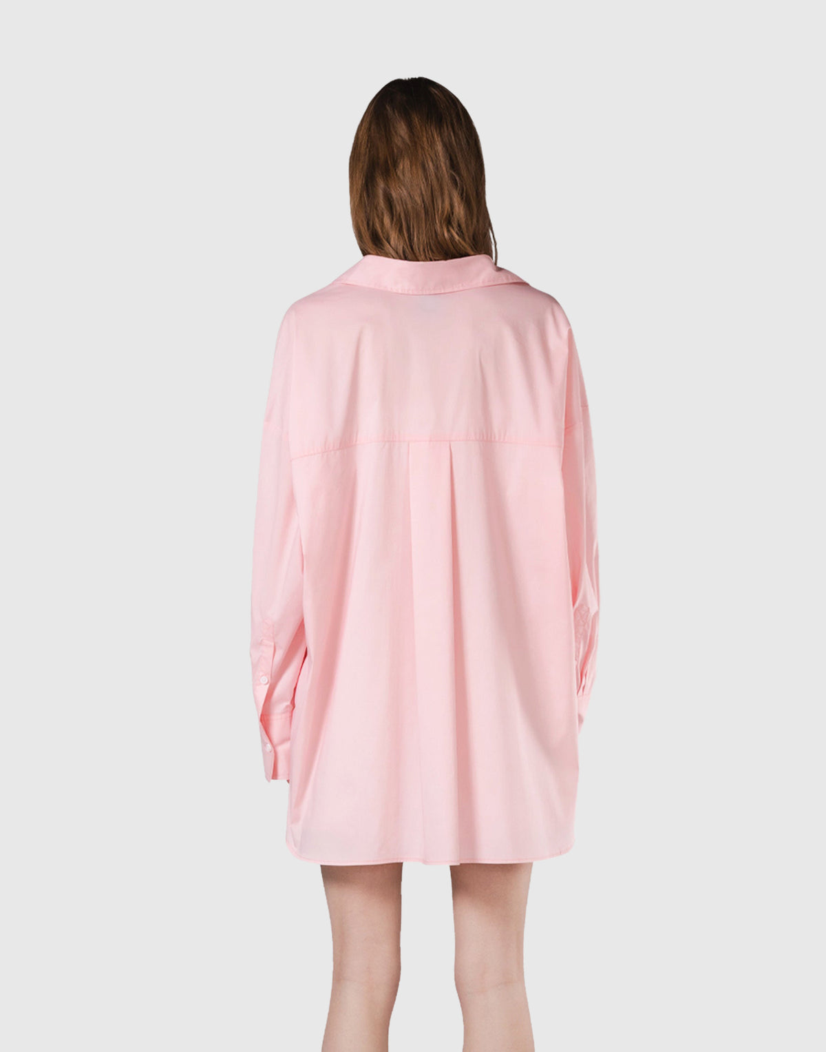 Side Slit Oversize Shirt - Pink