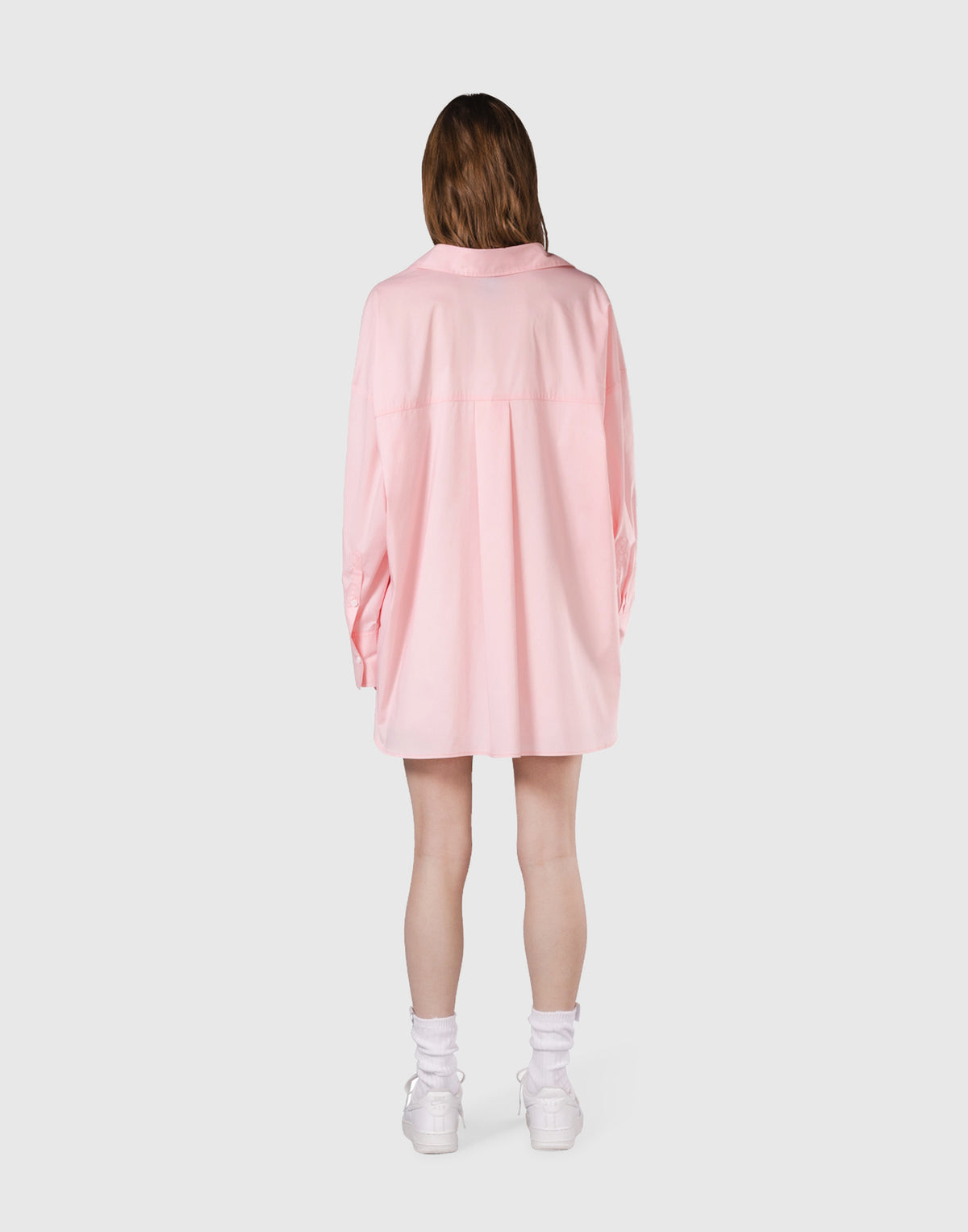 Side Slit Oversize Shirt - Pink