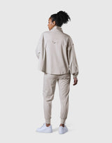 2Way Stretch Half Zip Pocket Jacket - Ivory
