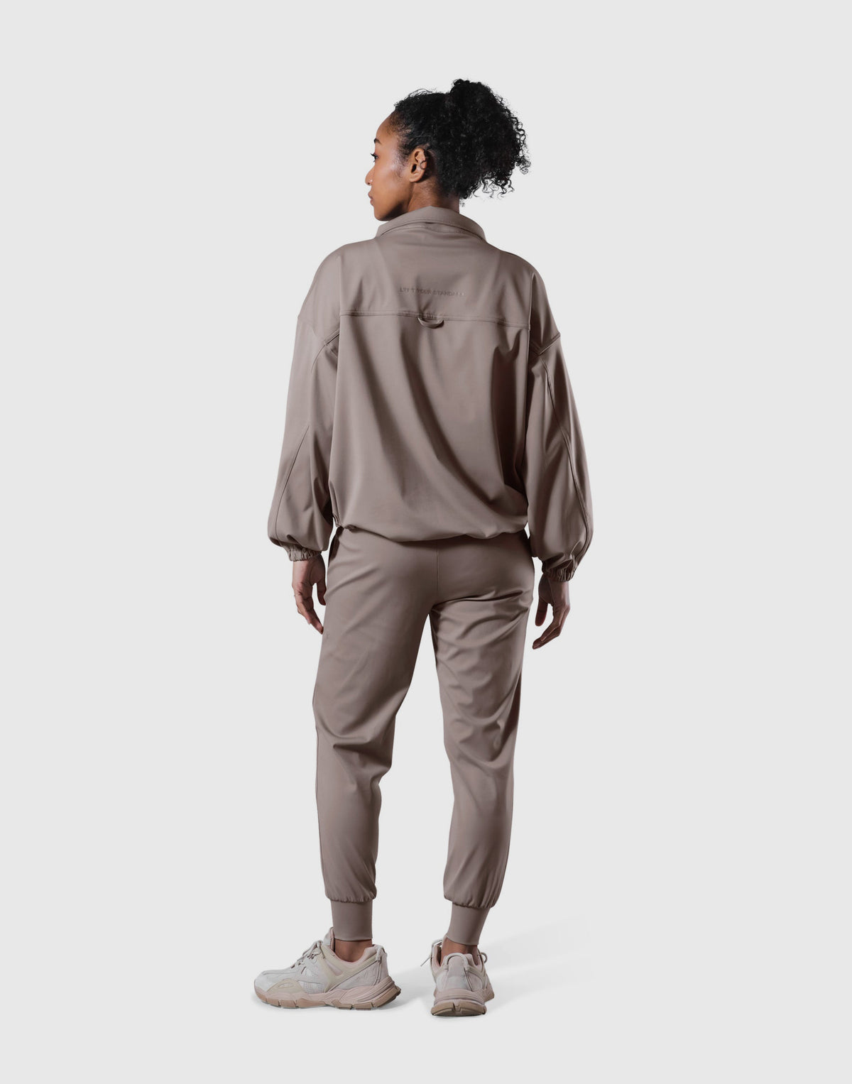 2Way Stretch Half Zip Pocket Jacket - Light Brown