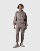 2Way Stretch Half Zip Pocket Jacket - Light Brown