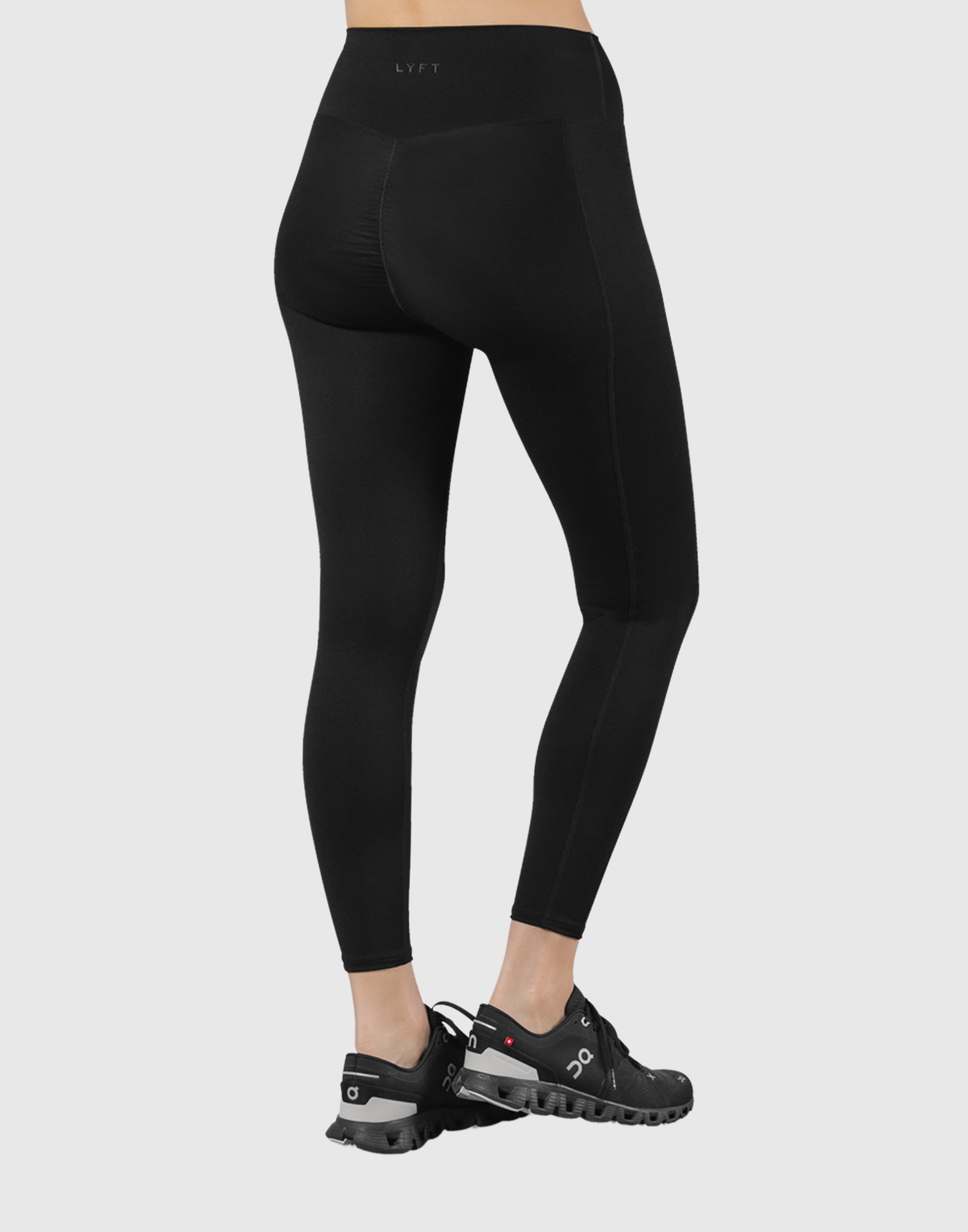 Peach Hip Line Leggings - Black
