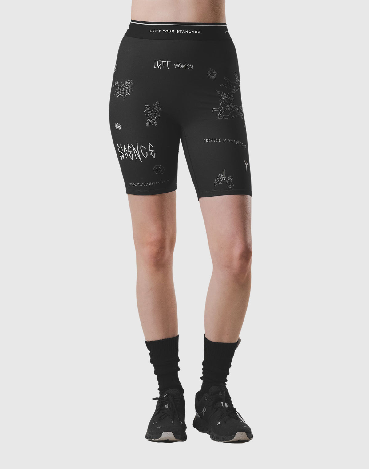 LÝFT Graffiti Short Leggings - Black