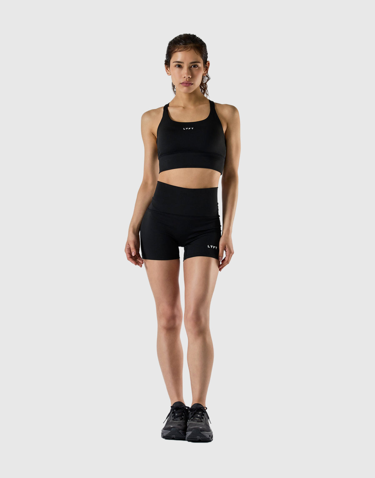 Back Pocket Biker Short Leggings - Black
