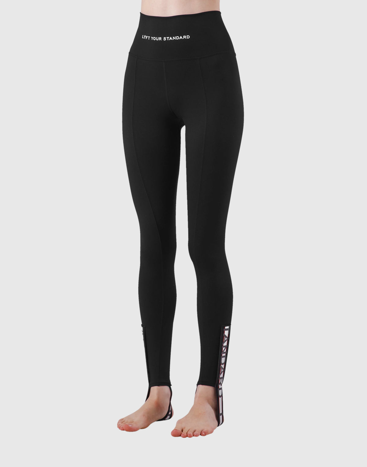 LÝFT Border Foot Strap Leggings - Black