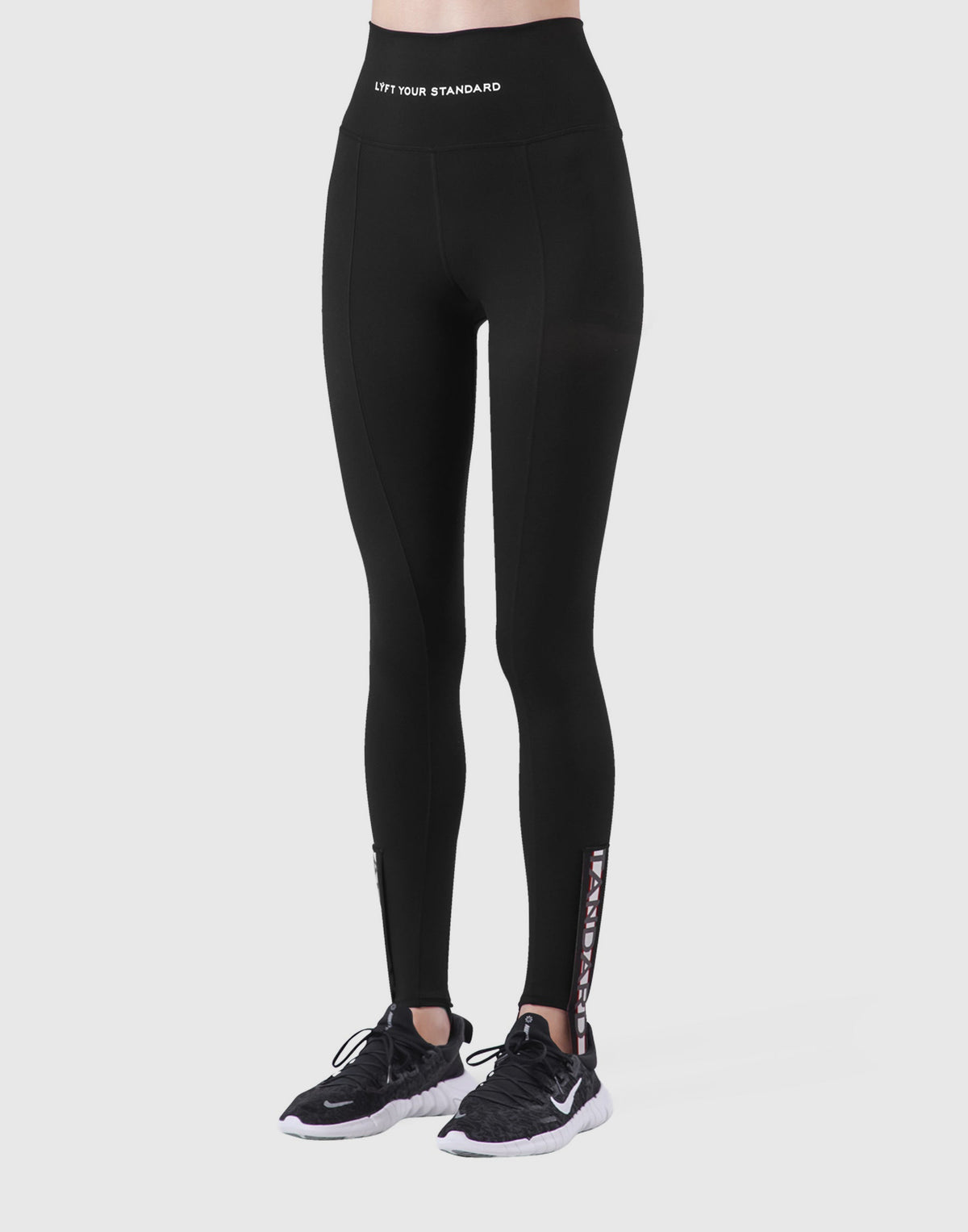 LÝFT Border Foot Strap Leggings - Black