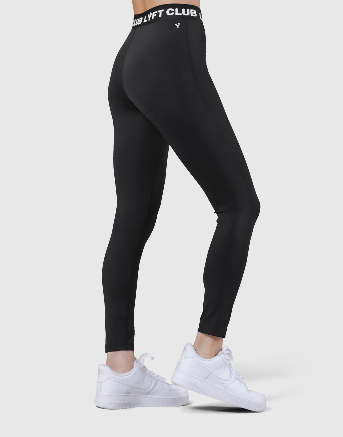 LÝFT Club Logo Rib Leggings - Black