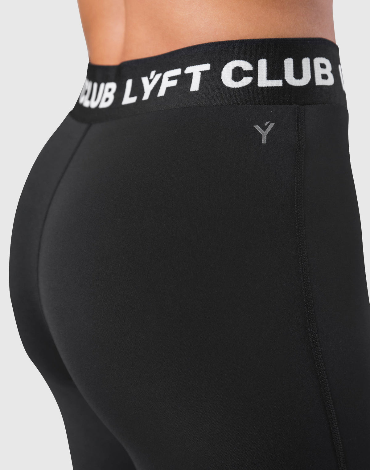 LÝFT Club Logo Rib Leggings - Black
