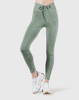 Ribbed Lace-Up Leggings - Melty Green