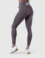 Ribbed Lace-Up Leggings - Ash Grey