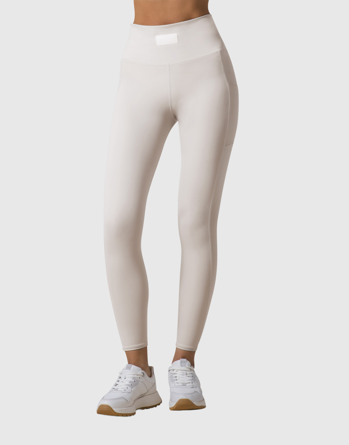 Woven Label Pocket Leggings - Ivory