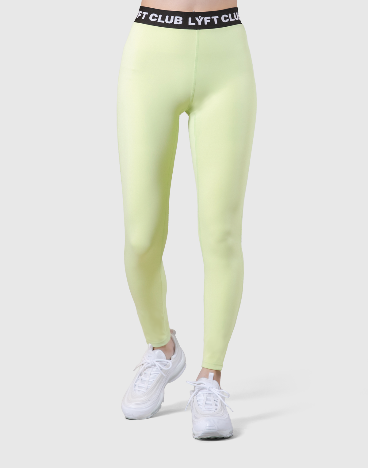 LÝFT Club Logo Rib Leggings - Lime