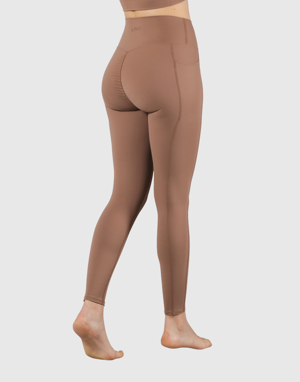 Peach Hip Line Leggings - Brown