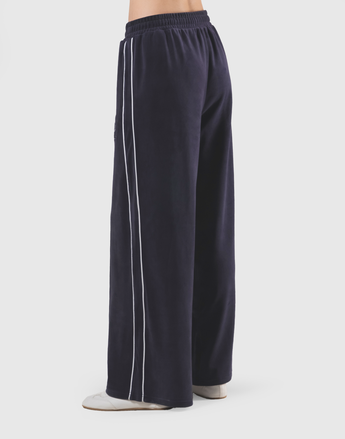 Velour Track Pants - Navy