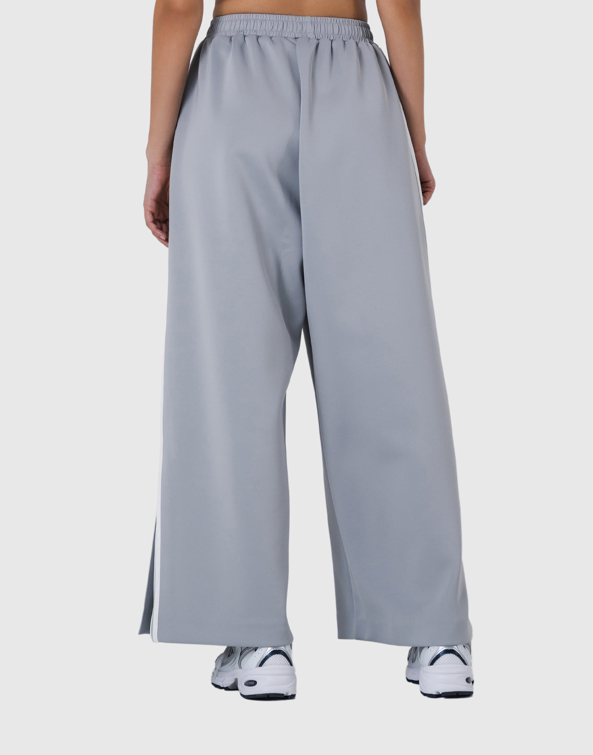 Two Line Slit Wide Pants - Grey
