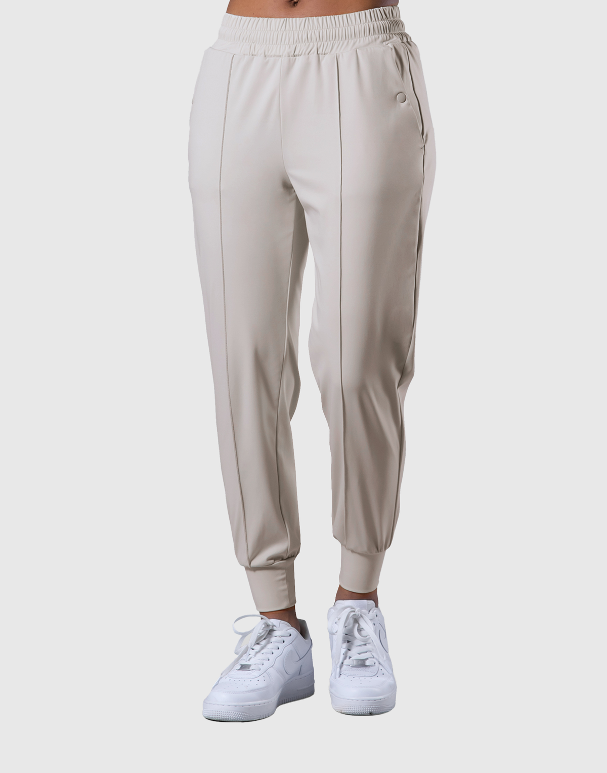 2Way Stretch Pleats Pants - Ivory