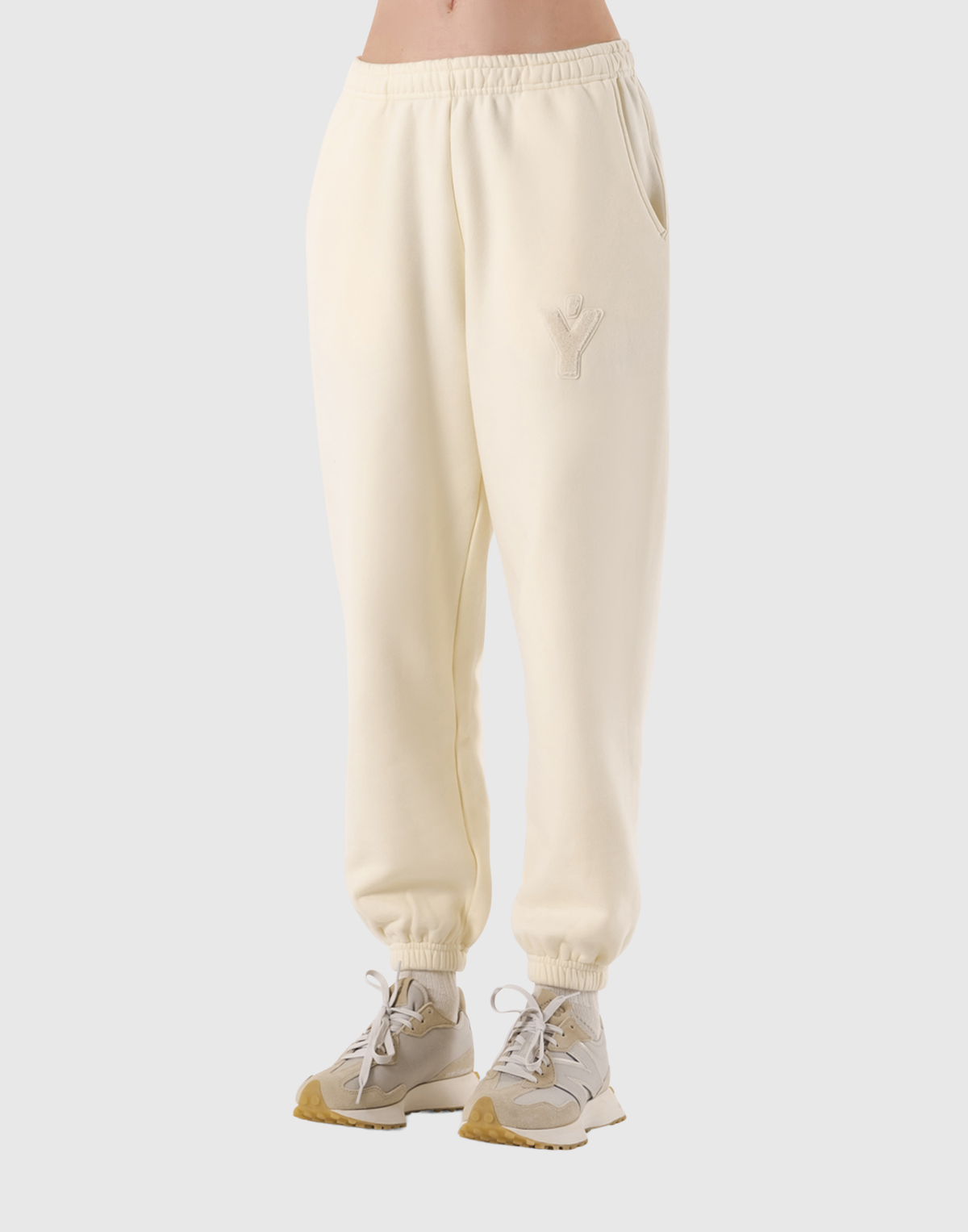 Pile Wappen Sweat Pants - Ivory